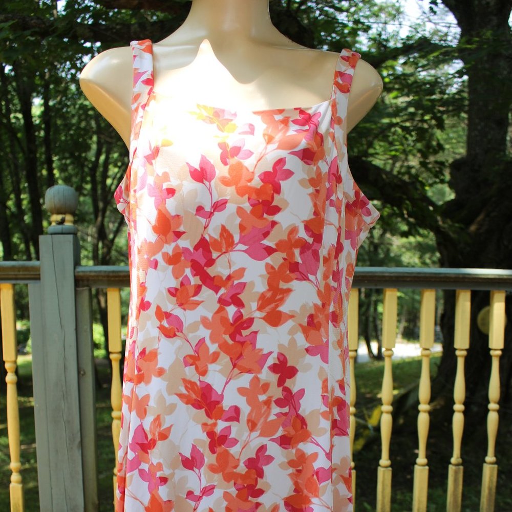 NWT Chaps Floral Sleeveless Dress Ember Multi Colored and Lined Size 14